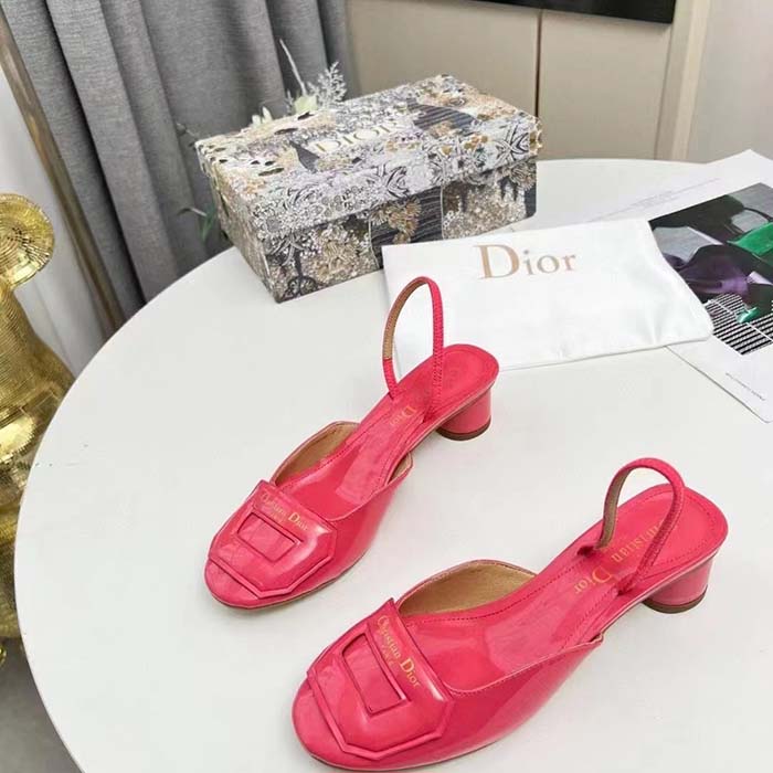 Dior Women CD Day Slingback Pump Indy Pink Patent Calfskin (8)