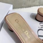 Dior Women CD Dway Heeled Slide Rose Des Vents Cotton Embroidered Metallic Thread Strass - Imagen 8