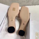 Dior Women CD Dway Heeled Slide Rose Des Vents Cotton Embroidered Metallic Thread Strass - Imagen 7