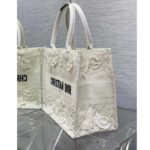 Dior Women CD Medium Book Tote White Multicolor D-Lace Embroidery Macramé Effect - immagine 5
