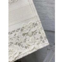 Dior Women CD Medium Book Tote White Multicolor D-Lace Embroidery Macramé Effect (7)