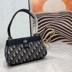 Dior Women CD Medium Dior Key Bag Blue Dior Oblique Jacquard – Image 3