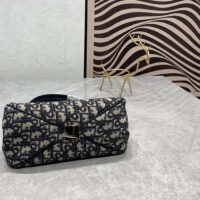 Dior Women CD Medium Dior Key Bag Blue Dior Oblique Jacquard (4)