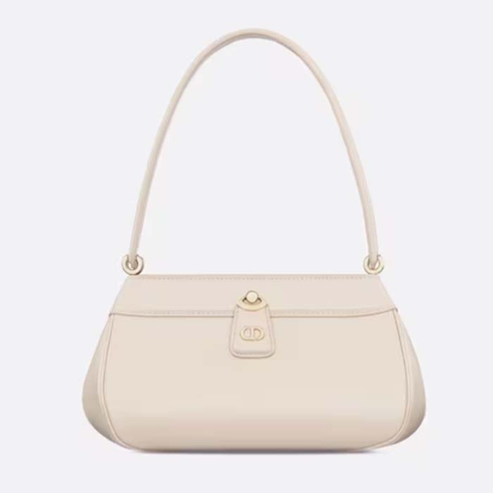 Dior Women CD Medium Dior Key Bag Dusty Ivory Box Calfskin