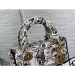Dior Women CD Medium Lady D-Lite Bag White Black Plan De Paris Embroidery – Bild 9