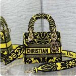 Dior Women CD Mini Lady D-Lite Bag Yellow Multicolor Ornamental Embroidery - Imagen 2