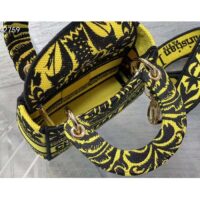 Dior Women CD Mini Lady D-Lite Bag Yellow Multicolor Ornamental Embroidery (3)