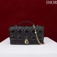 Dior Women CD Miss Dior Mini Bag Black Cannage Lambskin (8)