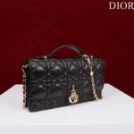 Dior Women CD Miss Dior Mini Bag Black Cannage Lambskin – Image 4