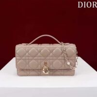Dior Women CD Miss Dior Mini Bag Caramel Beige Cannage Lambskin (8)
