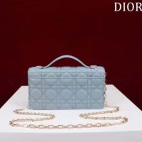 Dior Women CD Miss Dior Mini Bag Cloud Blue Cannage Lambskin (9)