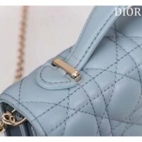 Dior Women CD Miss Dior Mini Bag Cloud Blue Cannage Lambskin (9)