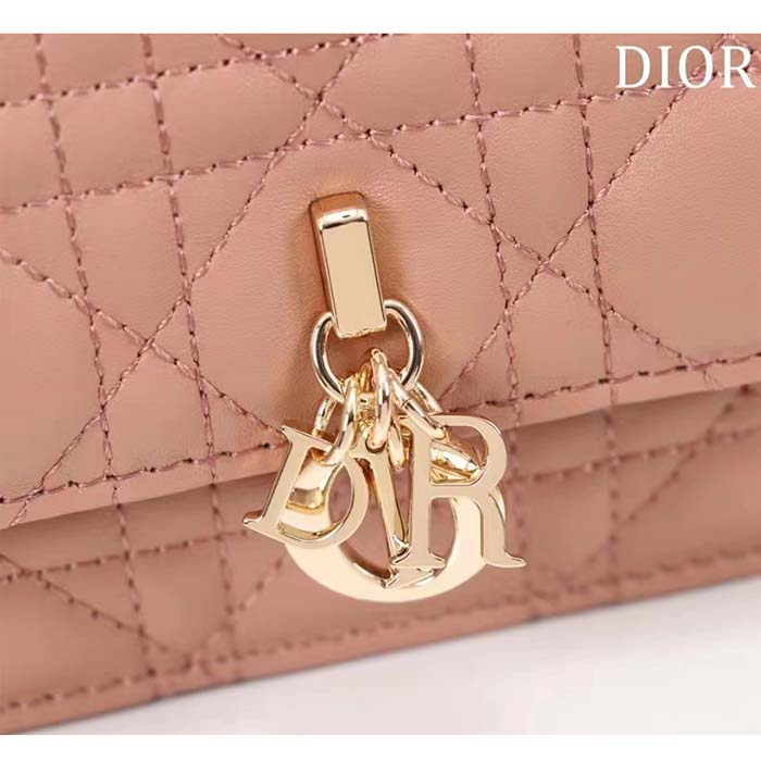 Dior Women CD Miss Dior Mini Bag Light Pink Cannage Lambskin