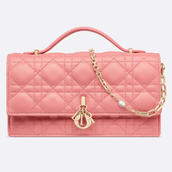 Dior Women CD Miss Dior Mini Bag Light Pink Cannage Lambskin