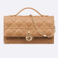 Dior Women CD Miss Dior Mini Bag Medium Tan Cannage Lambskin