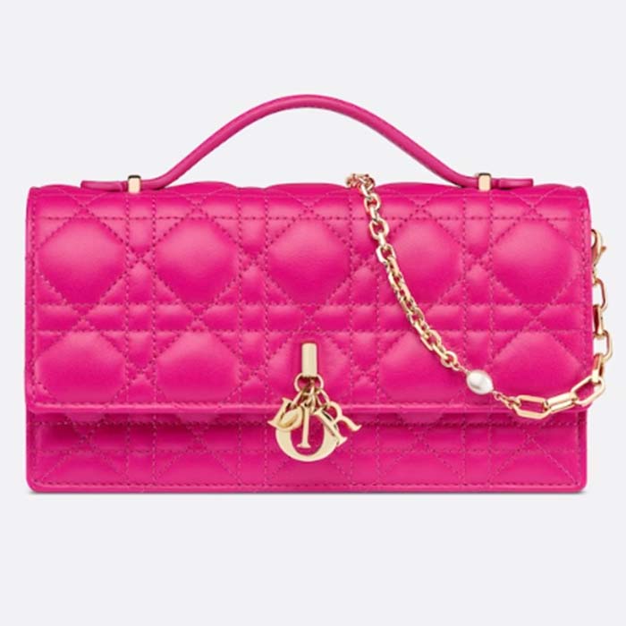 Dior Women CD Miss Dior Mini Bag Rani Pink Cannage Lambskin