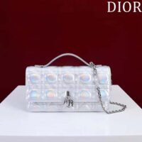 Dior Women CD Miss Dior Mini Bag Silver Metallic Leather Lambskin (1)