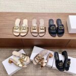 Dior Women CD Sandals Or 30 Montaigne Heeled Slide Platinum-Tone Metallic Calfskin – Bild 11