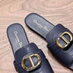 Dior Women CD Sandals 30 Montaigne Slide Black Calfskin Tonal Edge Dye - immagine 7