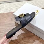 Dior Women CD Sandals 30 Montaigne Slide Black Calfskin Tonal Edge Dye - immagine 9