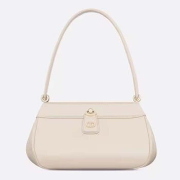Dior Women CD Small Dior Key Bag Dusty Ivory Box Calfskin