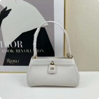 Dior Women CD Small Dior Key Bag Dusty Ivory Box Calfskin (3)