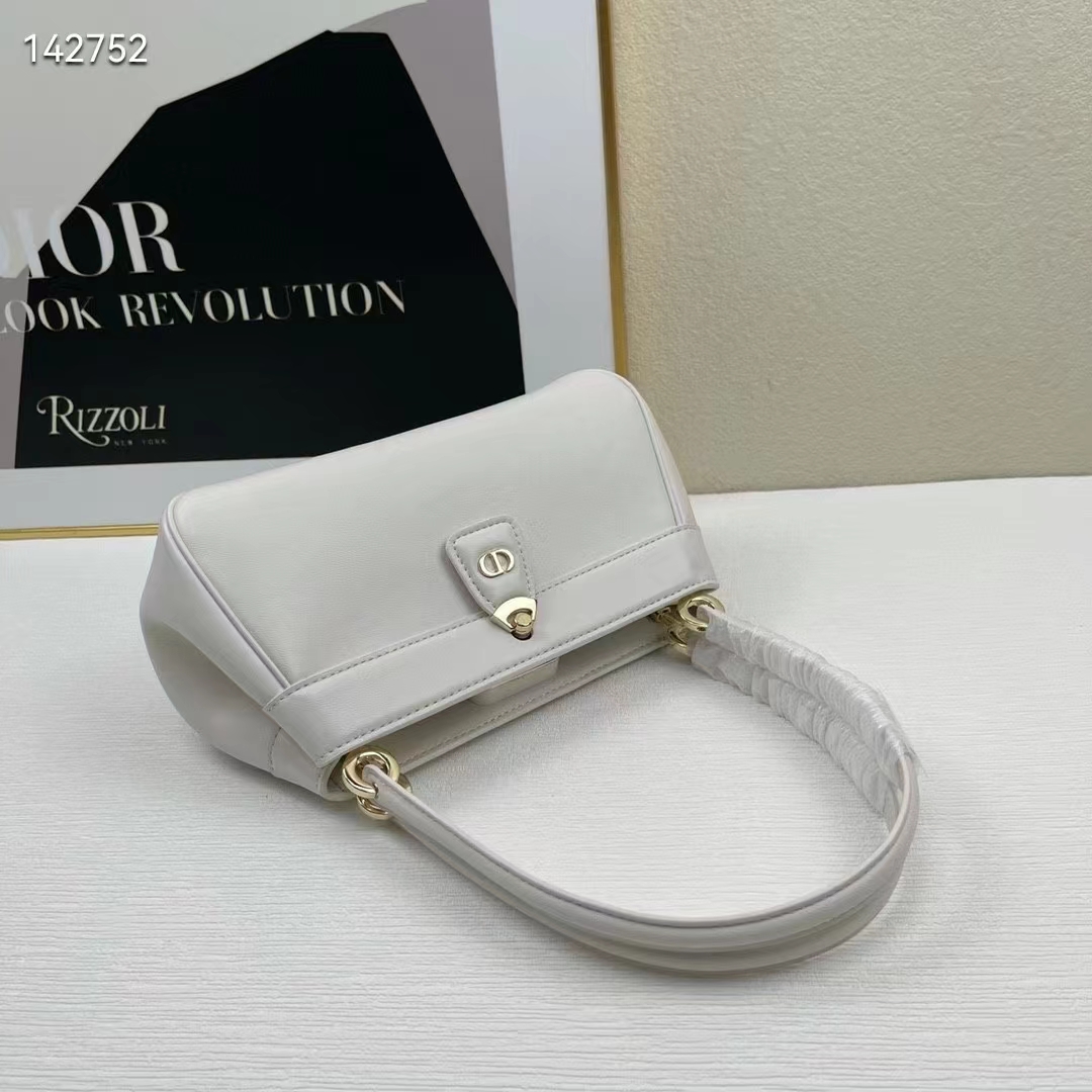 Dior Women CD Small Dior Key Bag Dusty Ivory Box Calfskin (7)