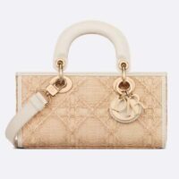 Dior Women CD Small Lady D-Joy Bag Natural Macrocannage Raffia (1)