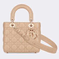 Dior Women CD Small Lady Dior My ABCDior Bag Beige Cannage Lambskin