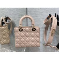 Dior Women CD Small Lady Dior My ABCDior Bag Beige Cannage Lambskin (1)