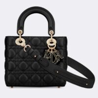 Dior Women CD Small Lady Dior My ABCDior Bag Black Cannage Lambskin (1)