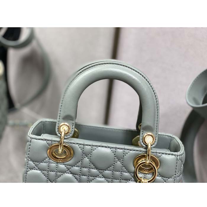 Dior Women CD Small Lady Dior My ABCDior Bag Cedar Green Cannage Lambskin