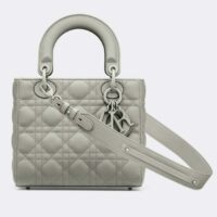 Dior Women CD Small Lady Dior My ABCDior Bag Ultramatte Gray Stone Cannage Calfskin (1)