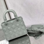 Dior Women CD Small Lady Dior My ABCDior Bag Ultramatte Gray Stone Cannage Calfskin - Image 2