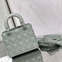 Dior Women CD Small Lady Dior My ABCDior Bag Ultramatte Gray Stone Cannage Calfskin (1)