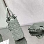 Dior Women CD Small Lady Dior My ABCDior Bag Ultramatte Gray Stone Cannage Calfskin - Image 3