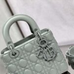 Dior Women CD Small Lady Dior My ABCDior Bag Ultramatte Gray Stone Cannage Calfskin - Image 6