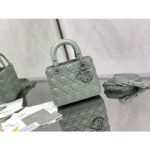 Dior Women CD Small Lady Dior My ABCDior Bag Ultramatte Gray Stone Cannage Calfskin - Image 7