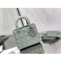 Dior Women CD Small Lady Dior My ABCDior Bag Ultramatte Gray Stone Cannage Calfskin (1)