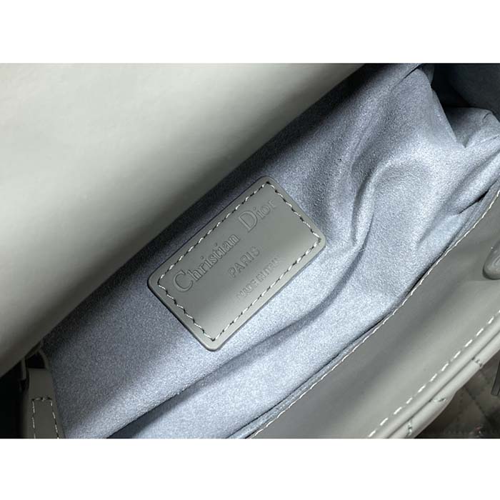 Dior Women CD Small Lady Dior My ABCDior Bag Ultramatte Gray Stone Cannage Calfskin