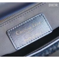 Dior Women Mini Lady Bag Metallic Calfskin Satin Celestial Blue Bead Embroidery (7)