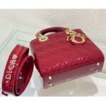 Dior Women Small Lady Dior Bag Cherry Red Patent Cannage Calfskin - Image 6