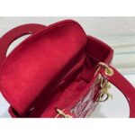 Dior Women Small Lady Dior Bag Cherry Red Patent Cannage Calfskin - Image 8