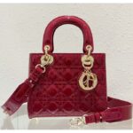 Dior Women Small Lady Dior Bag Cherry Red Patent Cannage Calfskin - Image 3