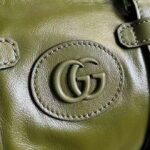 Gucci GG Unisex Small Duffle Bag Tonal Double G Forest Green Leather – Image 8
