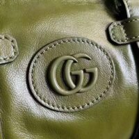 Gucci GG Unisex Small Duffle Bag Tonal Double G Forest Green Leather (7)