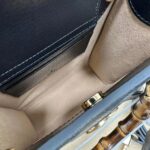 Gucci GG Women Gucci Diana Mini Tote Bag Double G Black Leather - Image 8