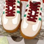 Gucci Unisex Adidas x Gucci Gazelle Sneaker White leather Oatmeal Suede Low Heel - Image 6