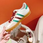 Gucci Unisex Adidas x Gucci Gazelle Sneaker White leather Oatmeal Suede Low Heel - Image 7