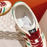 Gucci Unisex Adidas x Gucci Gazelle Sneaker White leather Oatmeal Suede Low Heel - Image 9